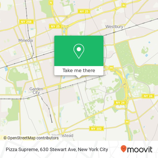 Mapa de Pizza Supreme, 630 Stewart Ave