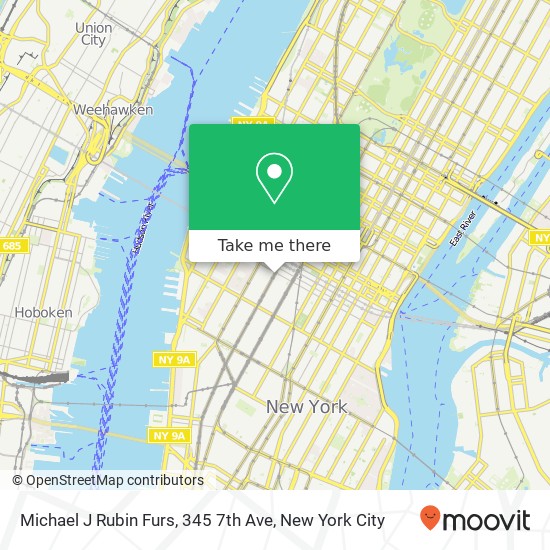 Michael J Rubin Furs, 345 7th Ave map