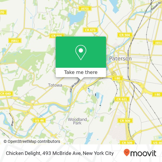 Mapa de Chicken Delight, 493 McBride Ave