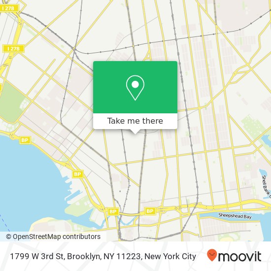 Mapa de 1799 W 3rd St, Brooklyn, NY 11223