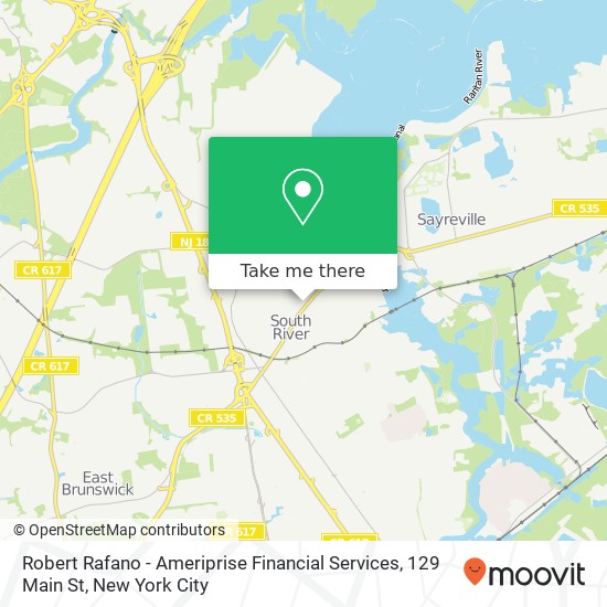 Mapa de Robert Rafano - Ameriprise Financial Services, 129 Main St