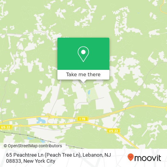 65 Peachtree Ln (Peach Tree Ln), Lebanon, NJ 08833 map