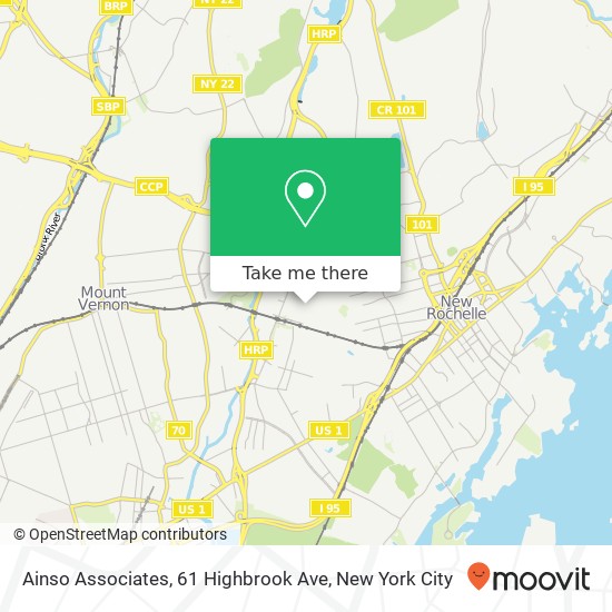 Mapa de Ainso Associates, 61 Highbrook Ave
