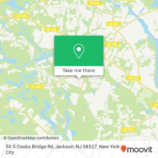 Mapa de 50 S Cooks Bridge Rd, Jackson, NJ 08527