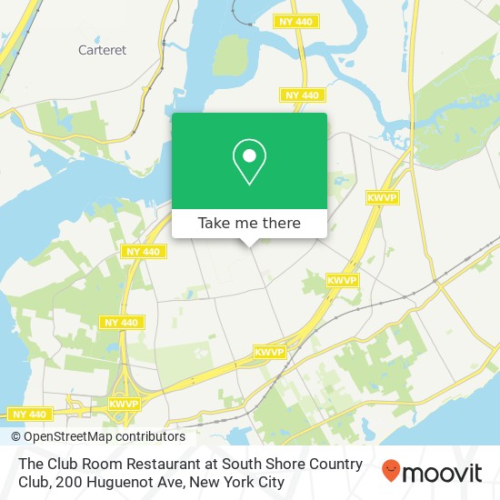 Mapa de The Club Room Restaurant at South Shore Country Club, 200 Huguenot Ave