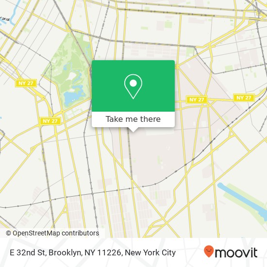 Mapa de E 32nd St, Brooklyn, NY 11226