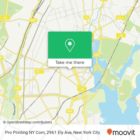 Mapa de Pro Printing NY Com, 2961 Ely Ave