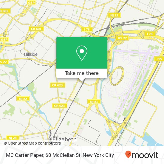 Mapa de MC Carter Paper, 60 McClellan St