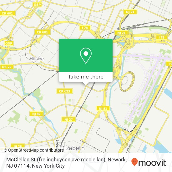 McClellan St (frelinghuysen ave mcclellan), Newark, NJ 07114 map