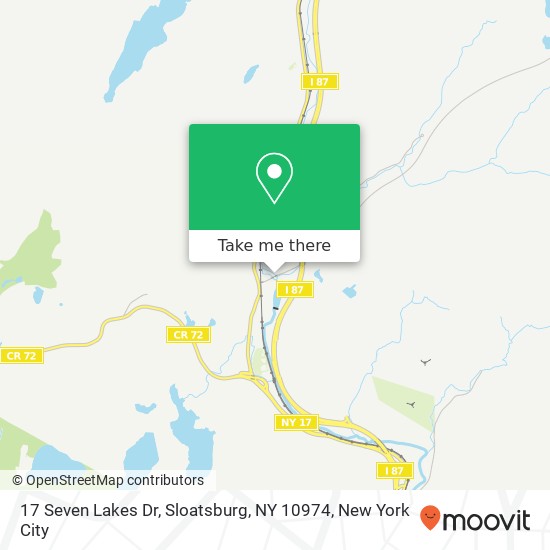 Mapa de 17 Seven Lakes Dr, Sloatsburg, NY 10974