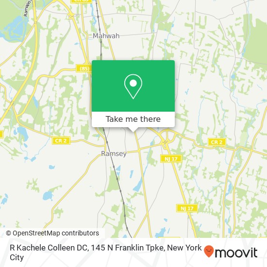 Mapa de R Kachele Colleen DC, 145 N Franklin Tpke