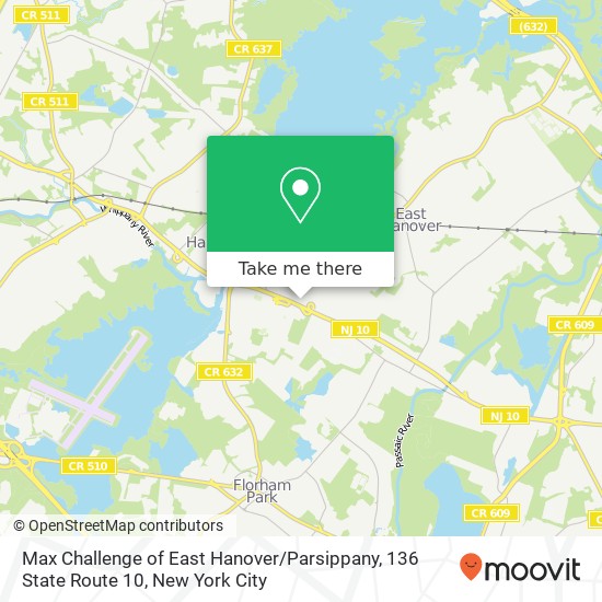 Max Challenge of East Hanover / Parsippany, 136 State Route 10 map