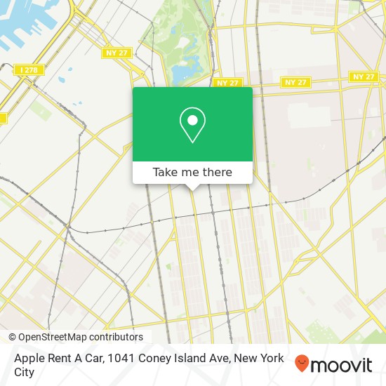 Apple Rent A Car, 1041 Coney Island Ave map