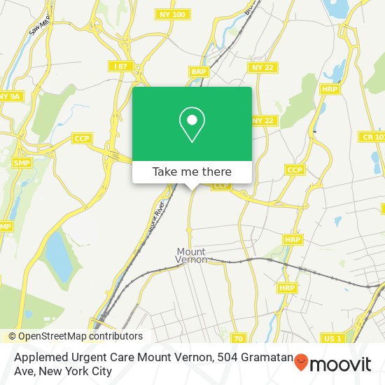 Applemed Urgent Care Mount Vernon, 504 Gramatan Ave map