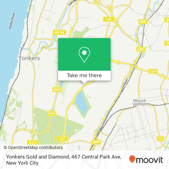 Mapa de Yonkers Gold and Diamond, 467 Central Park Ave