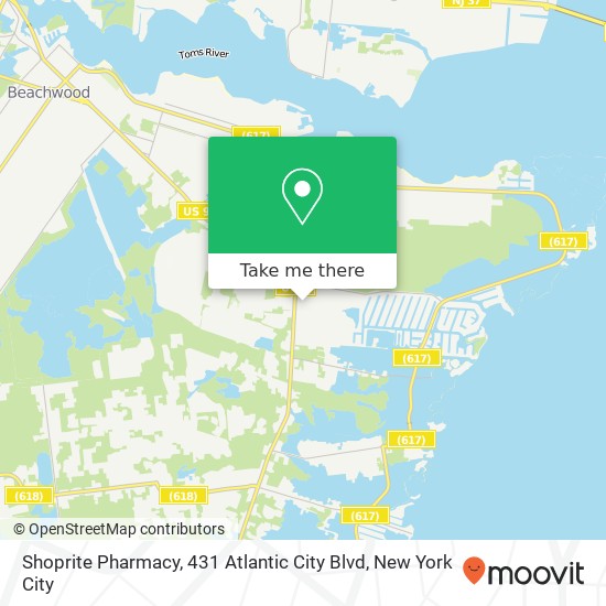 Shoprite Pharmacy, 431 Atlantic City Blvd map