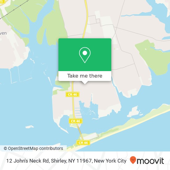 Mapa de 12 John's Neck Rd, Shirley, NY 11967