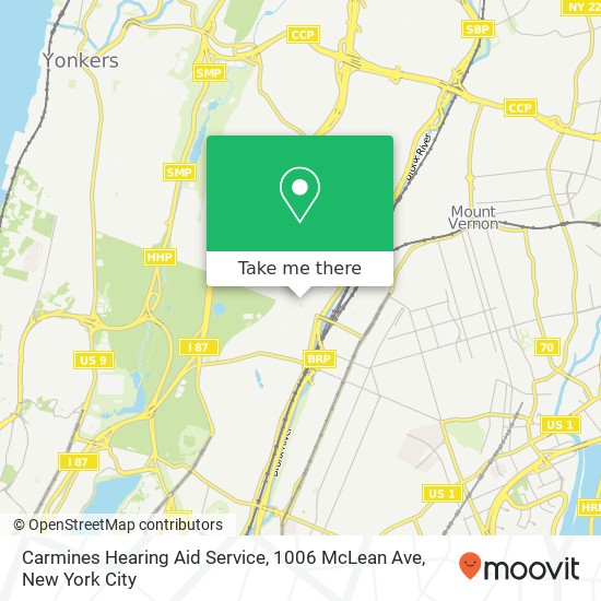 Carmines Hearing Aid Service, 1006 McLean Ave map