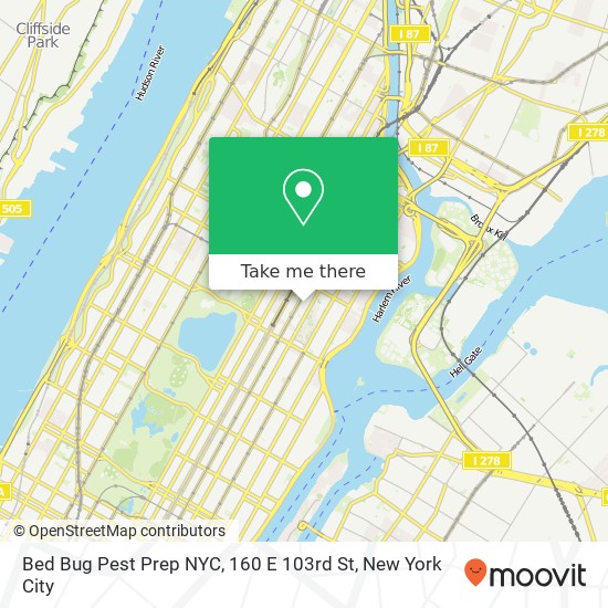 Bed Bug Pest Prep NYC, 160 E 103rd St map