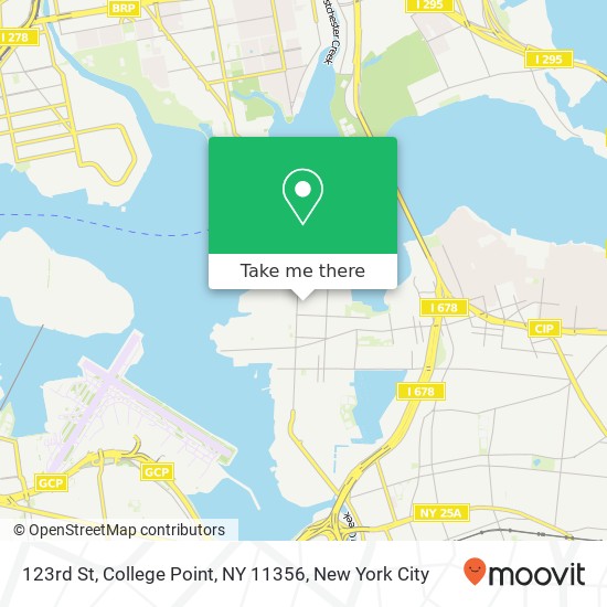 Mapa de 123rd St, College Point, NY 11356