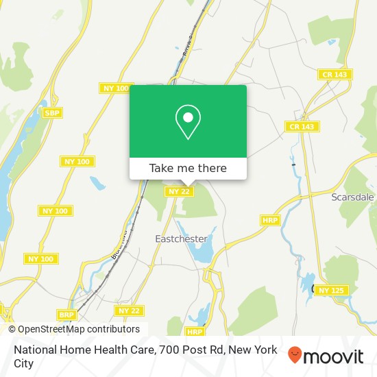 Mapa de National Home Health Care, 700 Post Rd
