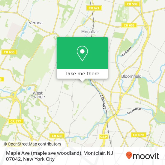 Mapa de Maple Ave (maple ave woodland), Montclair, NJ 07042