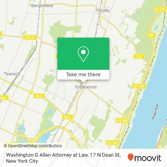 Washington G Allen Attorney at Law, 17 N Dean St map