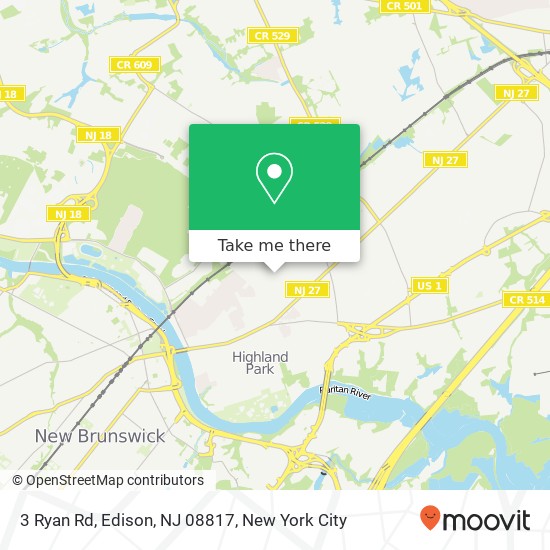 3 Ryan Rd, Edison, NJ 08817 map