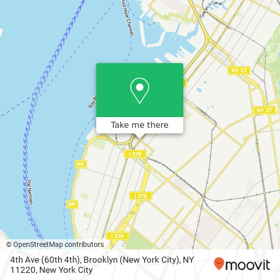 4th Ave (60th 4th), Brooklyn (New York City), NY 11220 map