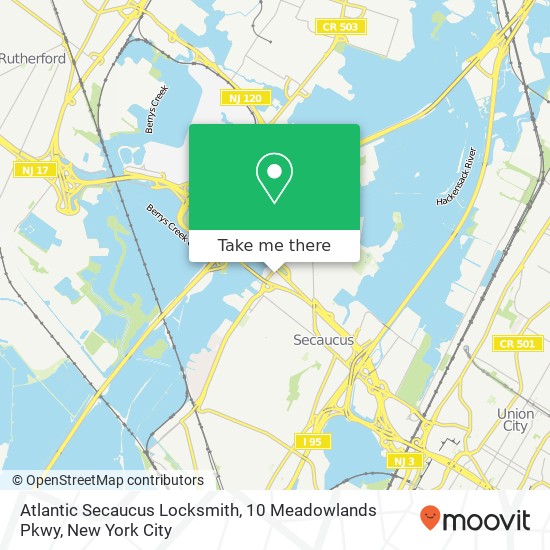 Atlantic Secaucus Locksmith, 10 Meadowlands Pkwy map