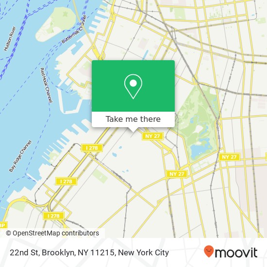 Mapa de 22nd St, Brooklyn, NY 11215