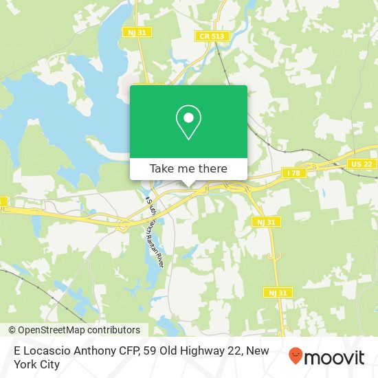 E Locascio Anthony CFP, 59 Old Highway 22 map