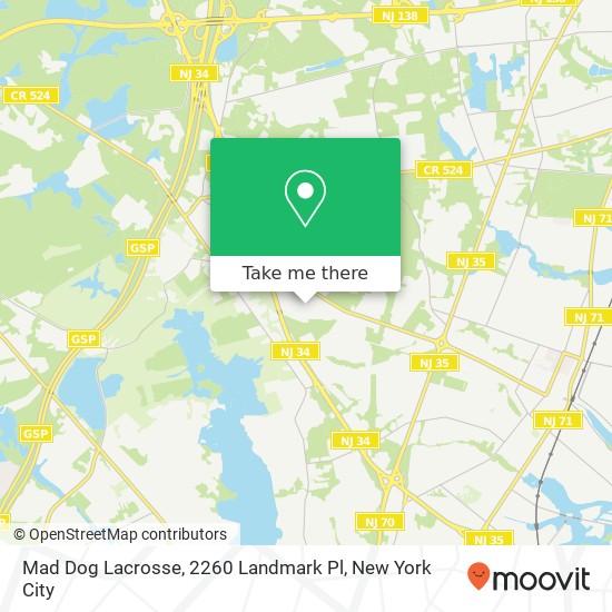Mad Dog Lacrosse, 2260 Landmark Pl map