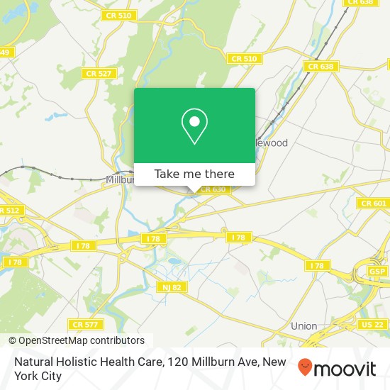 Natural Holistic Health Care, 120 Millburn Ave map