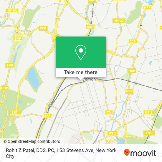 Mapa de Rohit Z Patel, DDS, PC, 153 Stevens Ave
