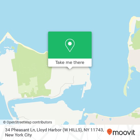 Mapa de 34 Pheasant Ln, Lloyd Harbor (W HILLS), NY 11743