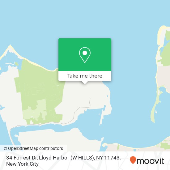 Mapa de 34 Forrest Dr, Lloyd Harbor (W HILLS), NY 11743