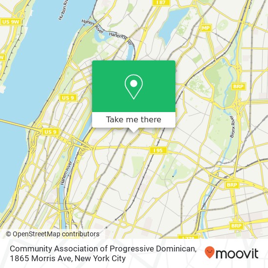 Community Association of Progressive Dominican, 1865 Morris Ave map