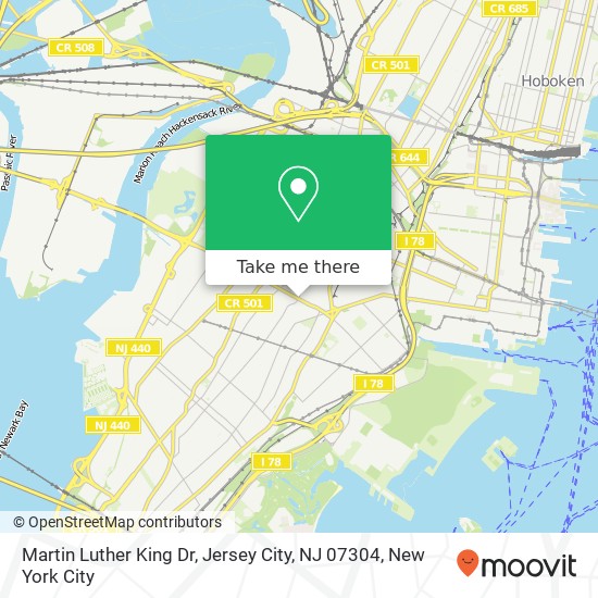 Mapa de Martin Luther King Dr, Jersey City, NJ 07304