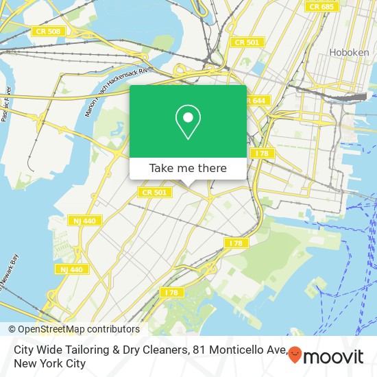 Mapa de City Wide Tailoring & Dry Cleaners, 81 Monticello Ave
