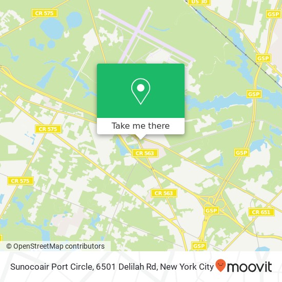 Mapa de Sunocoair Port Circle, 6501 Delilah Rd