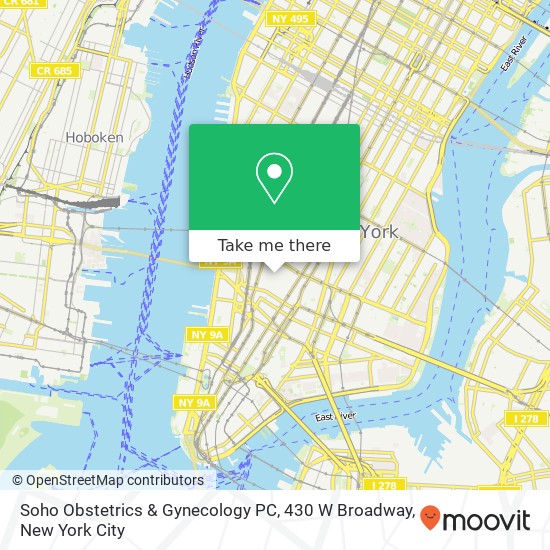 Soho Obstetrics & Gynecology PC, 430 W Broadway map