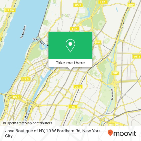 Jove Boutique of NY, 10 W Fordham Rd map