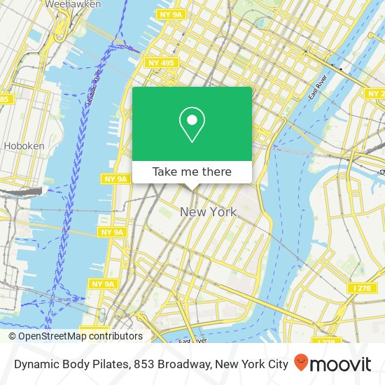 Mapa de Dynamic Body Pilates, 853 Broadway