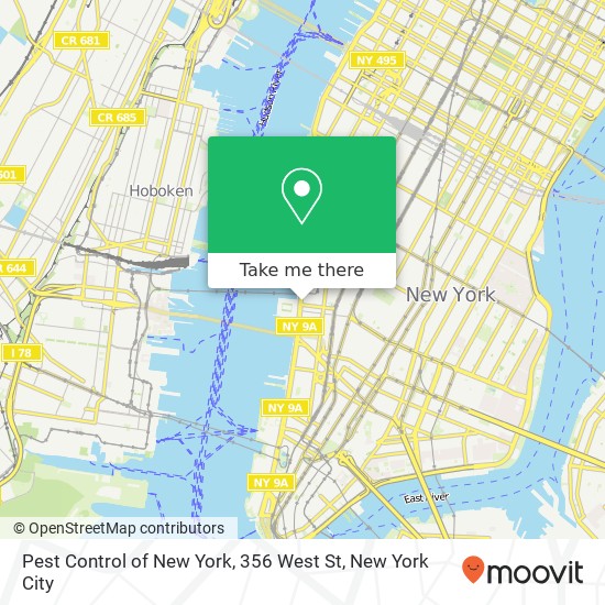 Pest Control of New York, 356 West St map