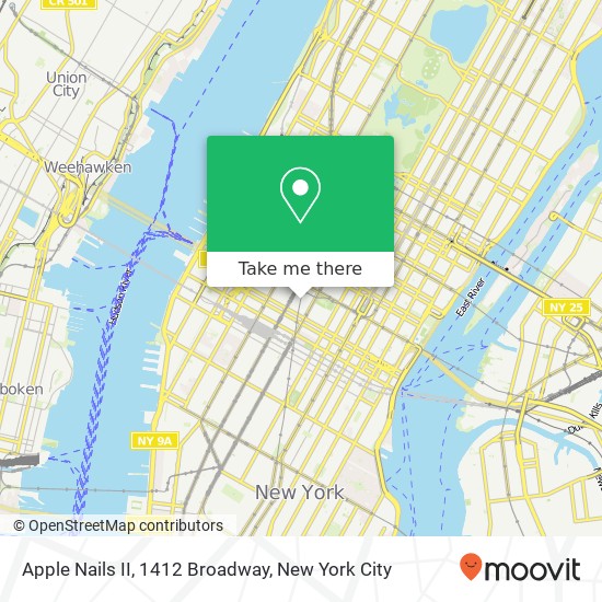 Mapa de Apple Nails II, 1412 Broadway