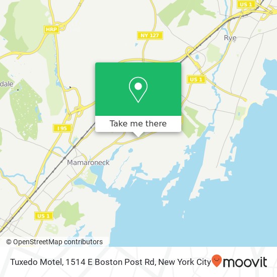 Mapa de Tuxedo Motel, 1514 E Boston Post Rd