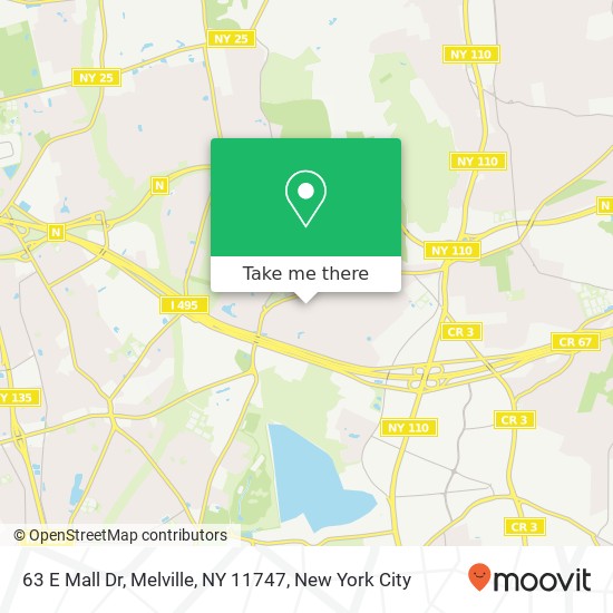 Mapa de 63 E Mall Dr, Melville, NY 11747