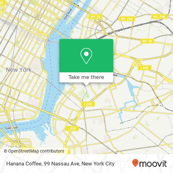 Mapa de Hanana Coffee, 99 Nassau Ave