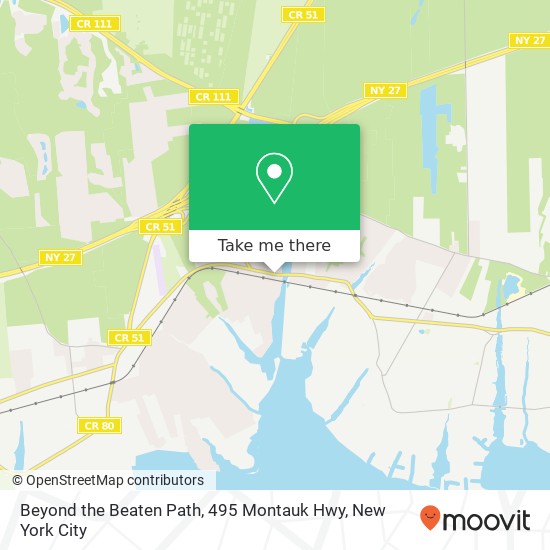 Beyond the Beaten Path, 495 Montauk Hwy map